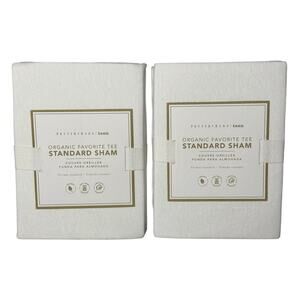 (2) Pottery Barn Teen Organic Favorite Tee Standard Sham NWT White - Set of 2